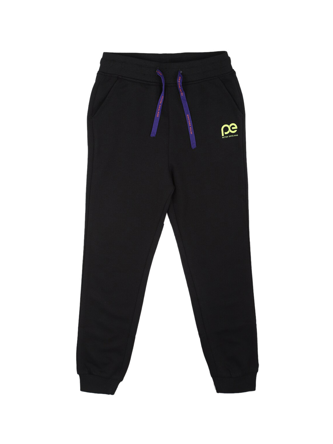 Buy Peter England Boys Black Solid Joggers Track Pants for Boys