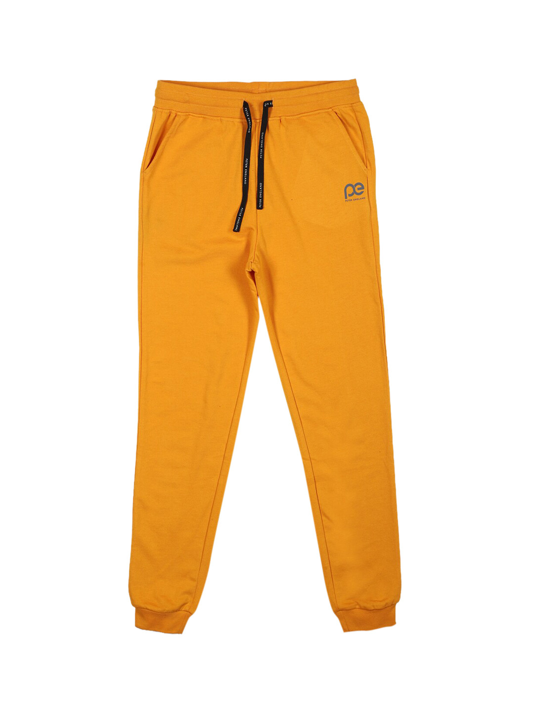 Buy Peter England Boys Mustard Yellow Solid Joggers Track Pants for