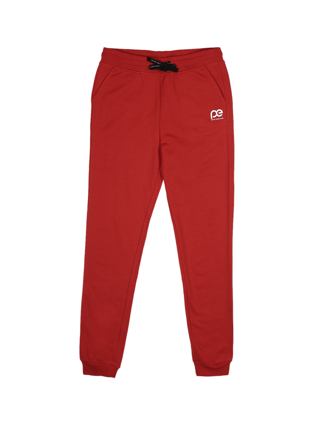 Buy Peter England Boys Red Solid Joggers Track Pants for Boys