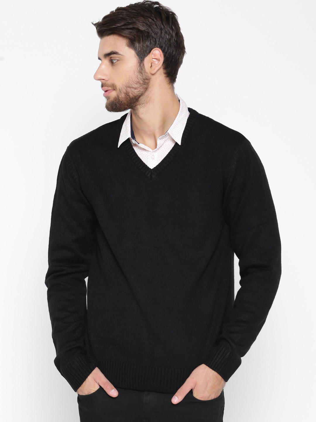 Peter england black sweatshirt clearance
