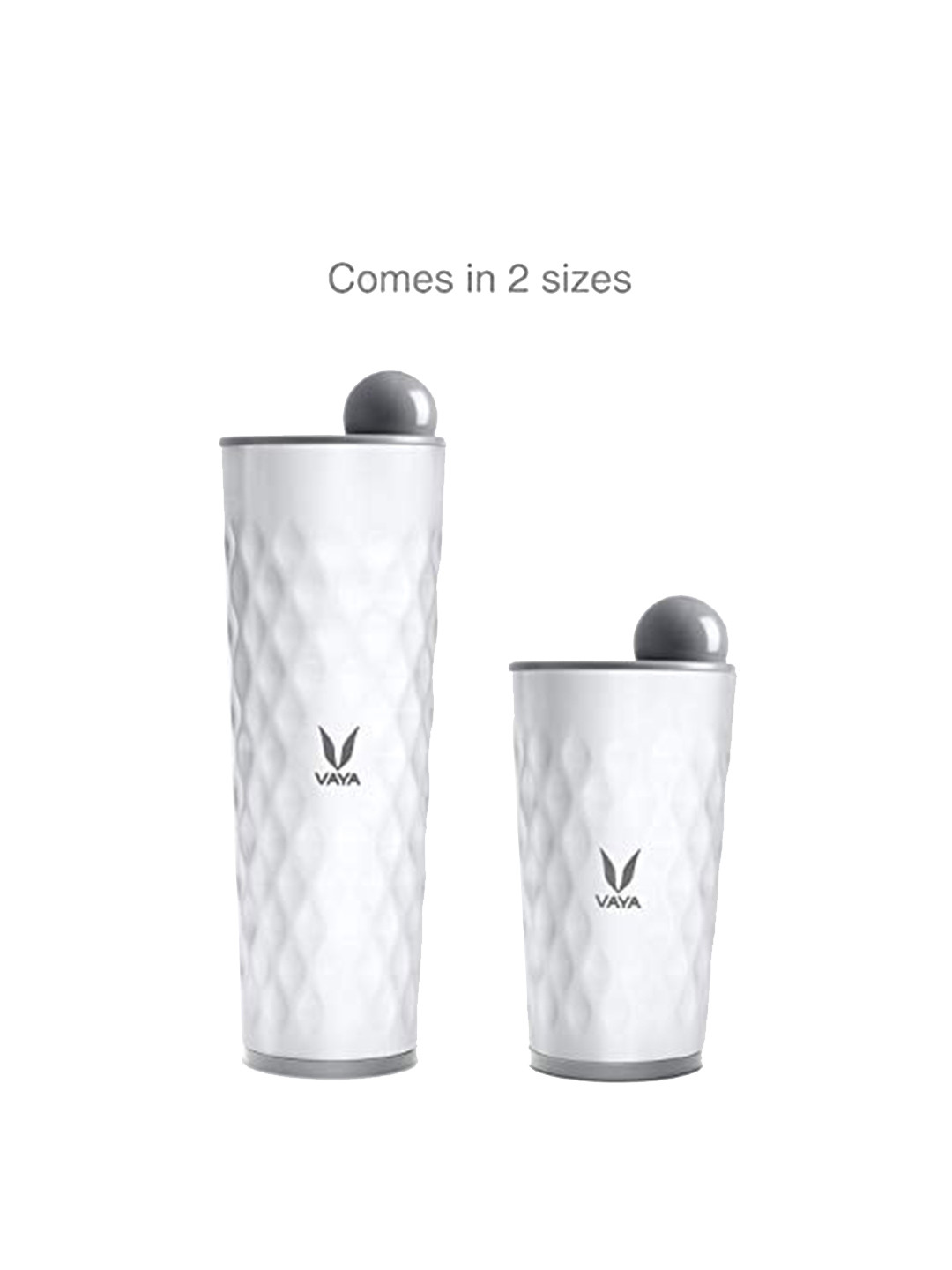 Buy Vaya White Textured Stainless Steel Water Bottle With Lid 600 Ml ...