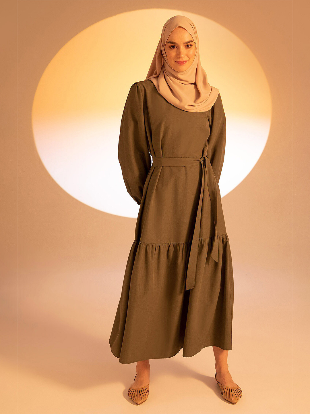 Buy DeFacto Khaki Maxi Midi Dress Dresses for Women 20822634 Myntra