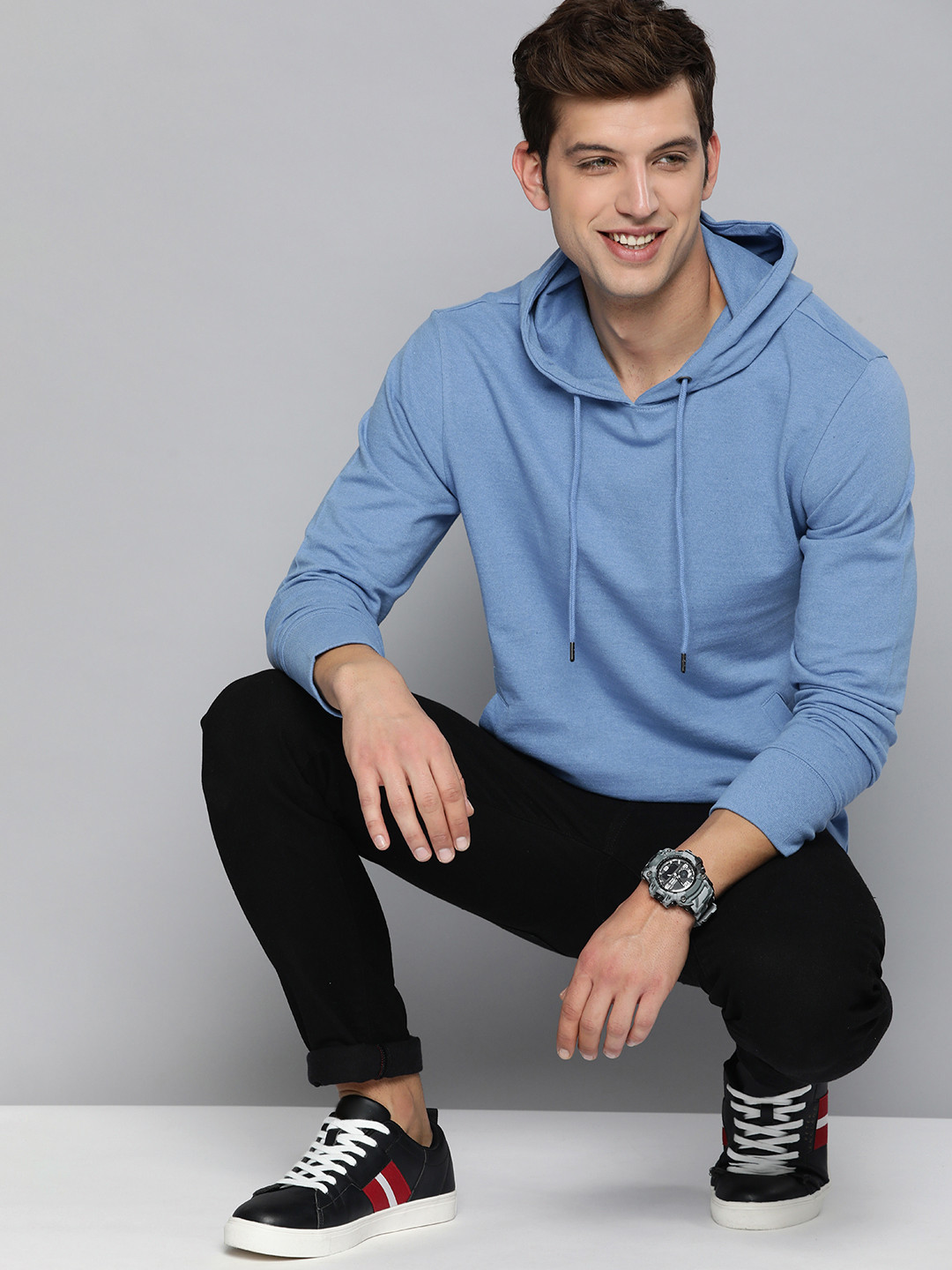 Coveri Moving Blue Cotton Mens Sweatshirt main image 0