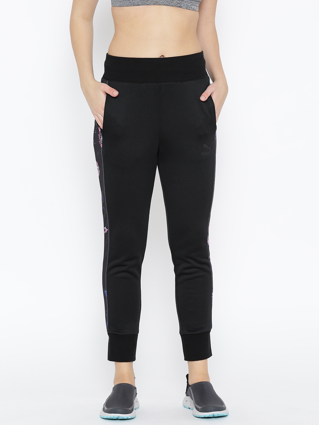 puma t7 joggers in black