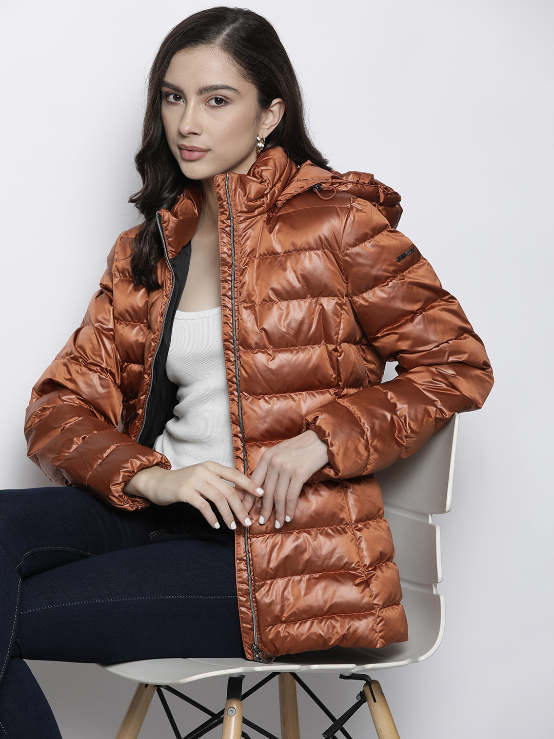 Buy Geox Women Orange Lightweight Puffer Jacket Jackets for Women