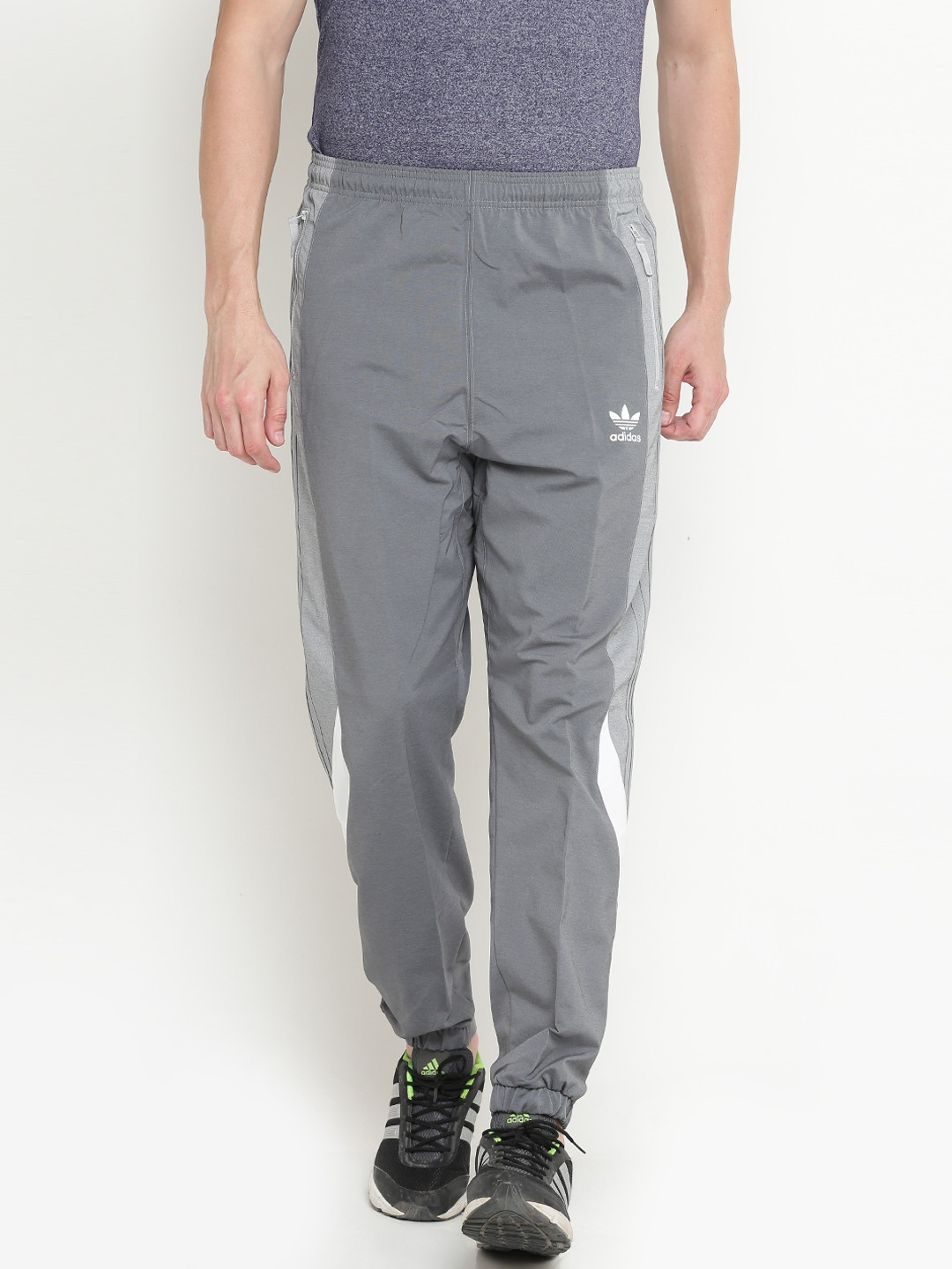 Buy Adidas Originals Grey Blocked Wind Track Pants Track Pants for