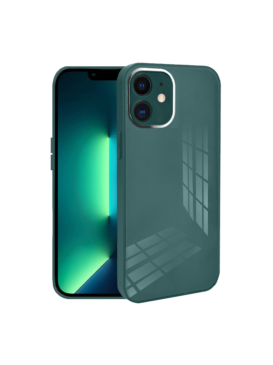 Buy Karwan Transparent & Dark Green Solid IPhone 12 Mini Phone Back Case Mobile Accessories