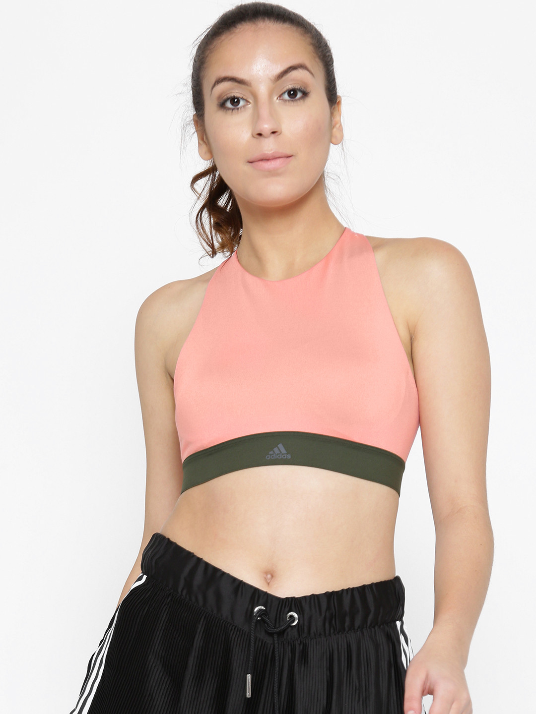 Buy ADIDAS Pink Halter Non Wired Lightly Padded Sports Bra Bra for