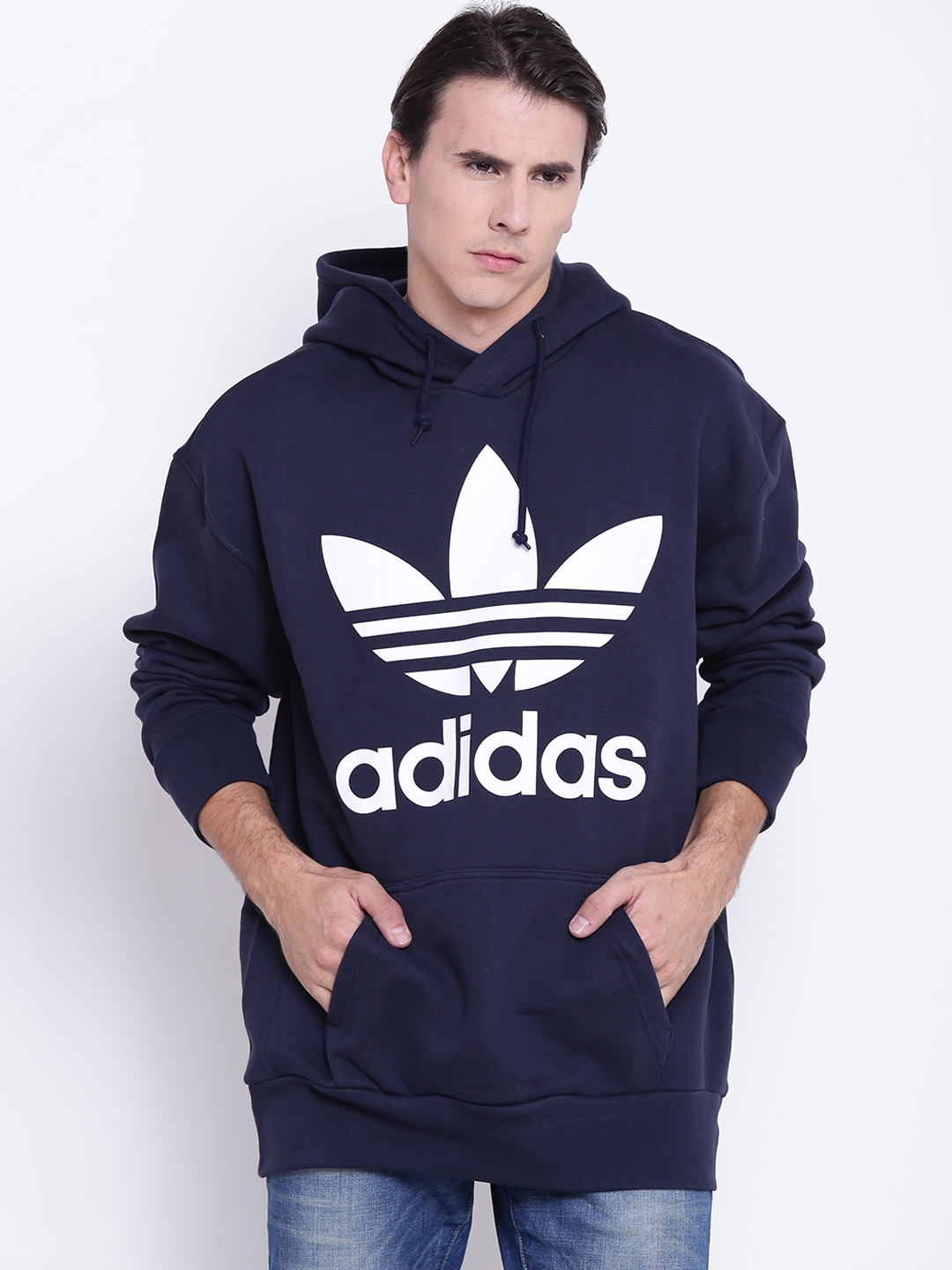 Buy Adidas Originals Men Navy Blue ADC Fashion Brand Print Hooded ...