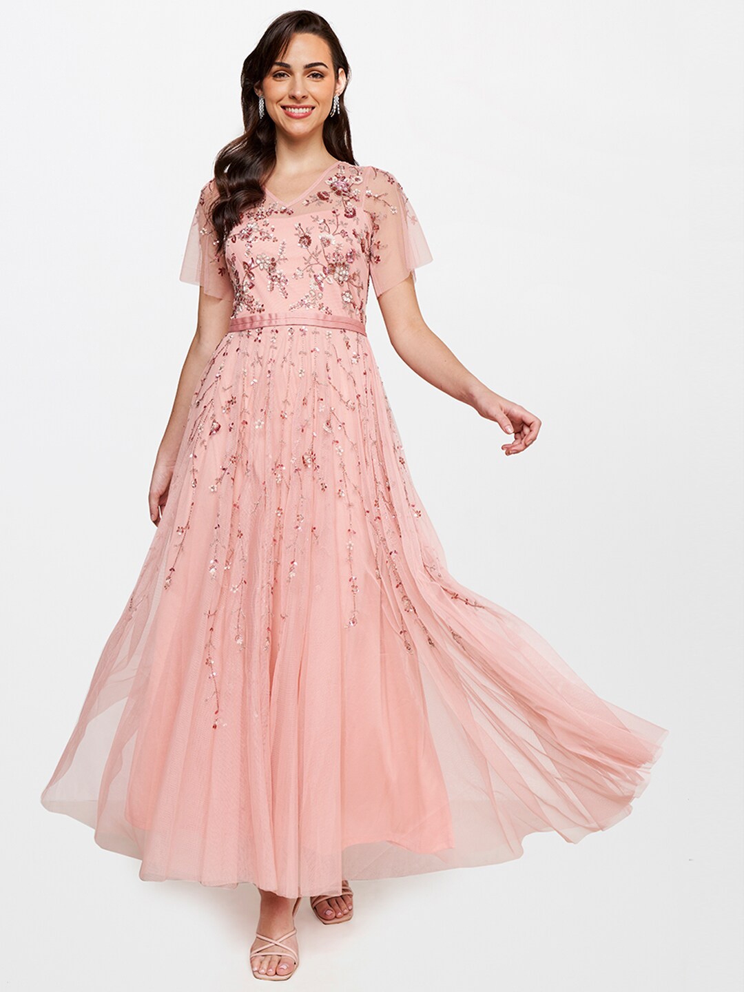Buy AND Women Pink Embellished Maxi Dress - Dresses for Women 20837538 ...