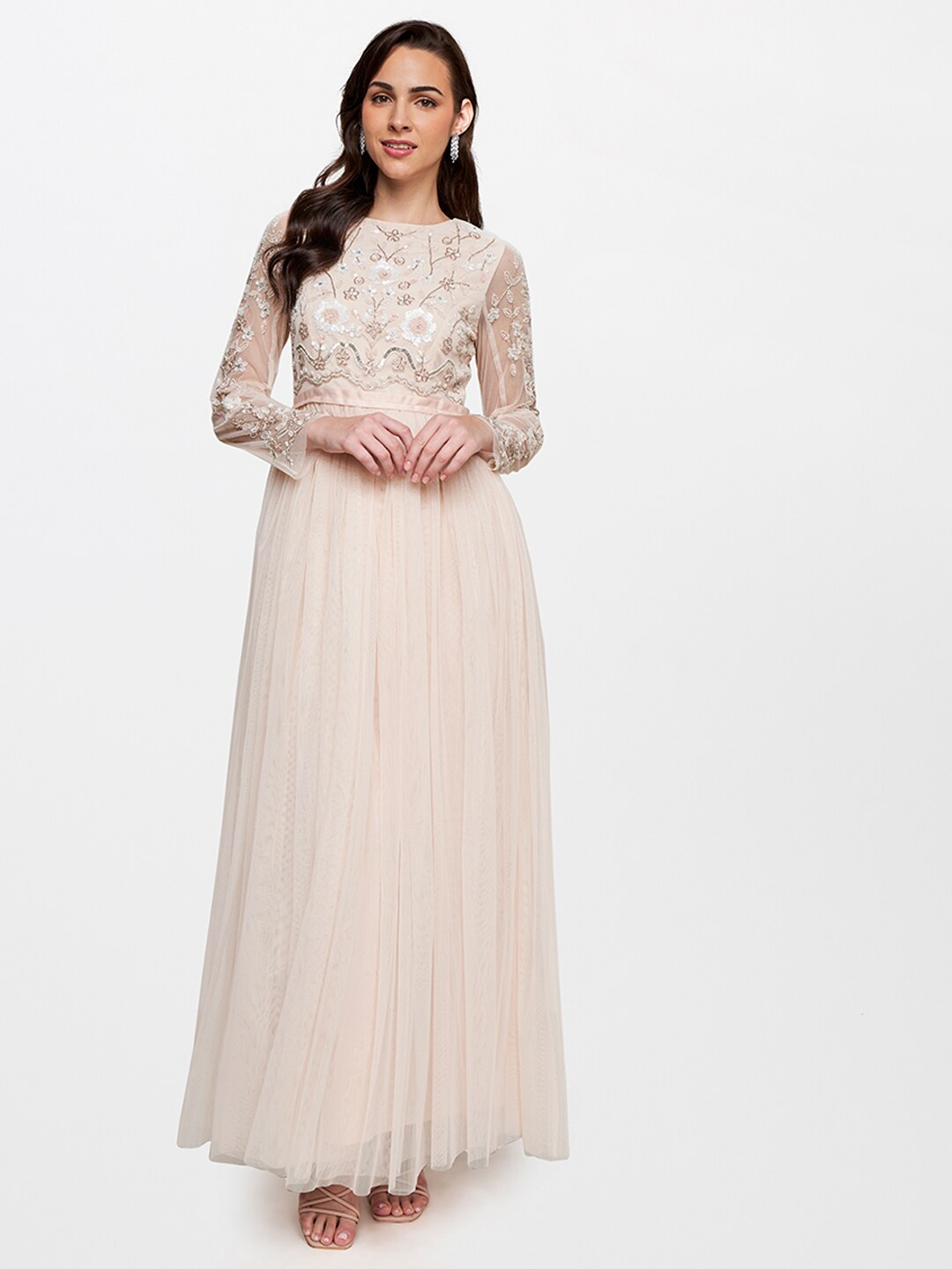Buy AND Women Pink Embellished Maxi Dress - Dresses for Women 20837542 ...