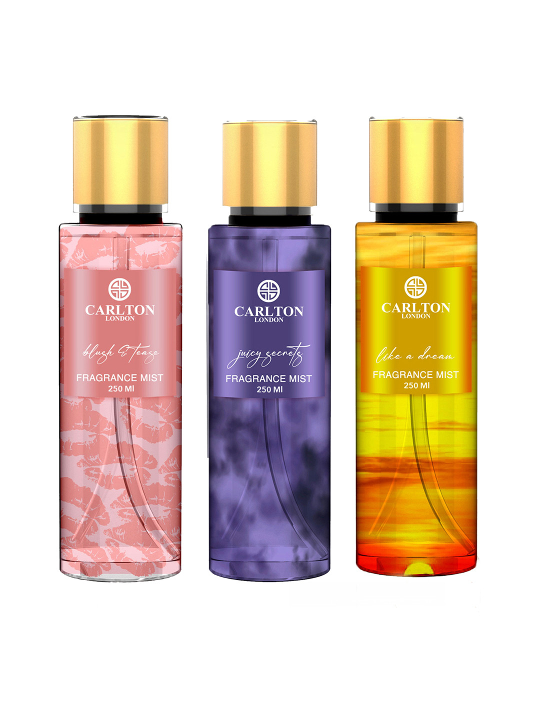 Buy Carlton London Set Of 3 Body Mists 250ml Each Like A Dream+ Juicy ...