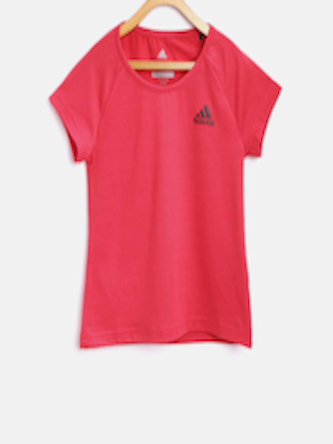 Buy ADIDAS Girls Pink Prime Solid Round Neck T Shirt - Tshirts for ...