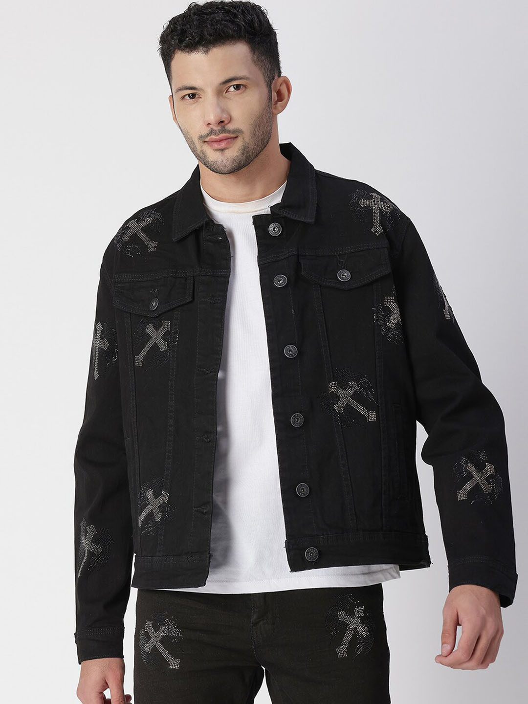 Buy WAIMEA Men Black Washed Denim Jacket Jackets for Men 20846746
