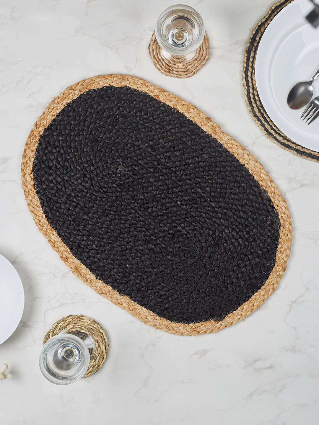 Buy HomeTown Black Solid Table Placemats Table Placemats for Unisex