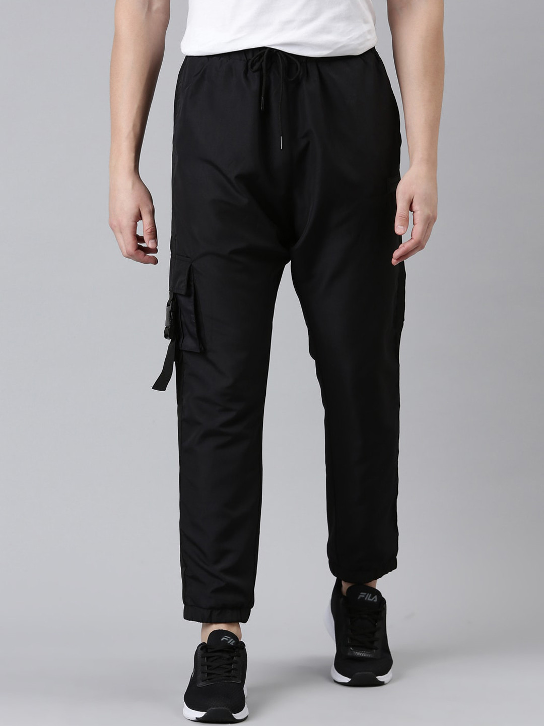 Buy FILA Men Marcel Black Solid Cotton MARCEL BLK Track Pants Track