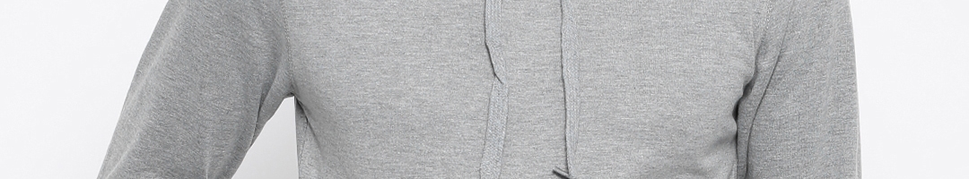 Buy Sports52 Wear Men Grey Melange Solid Hooded Sweatshirt ...
