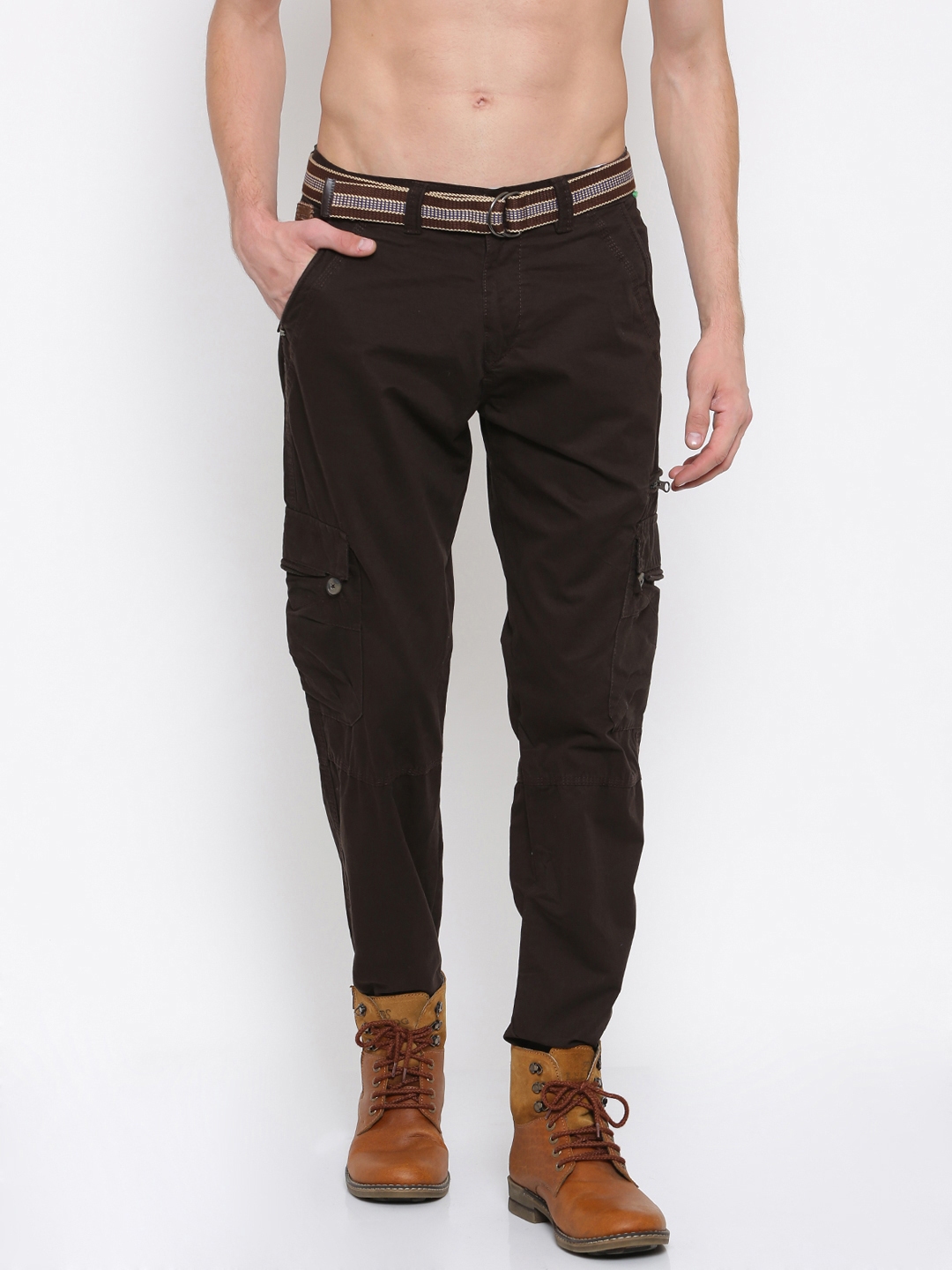 brown cargos mens