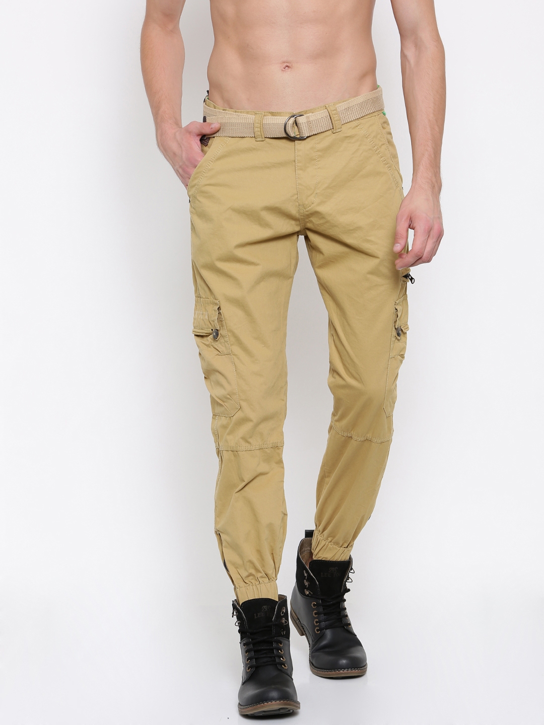 beige cargos men's