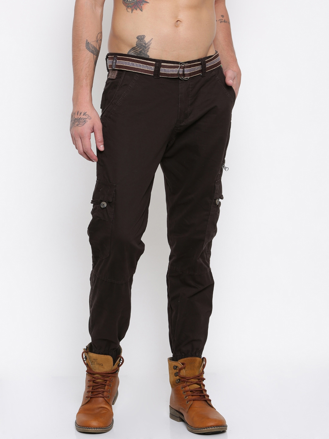 brown cargos men