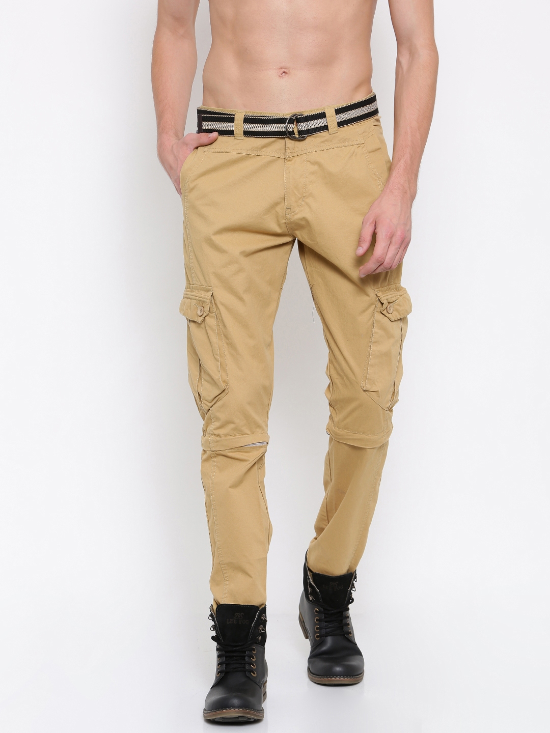 cream cargos mens