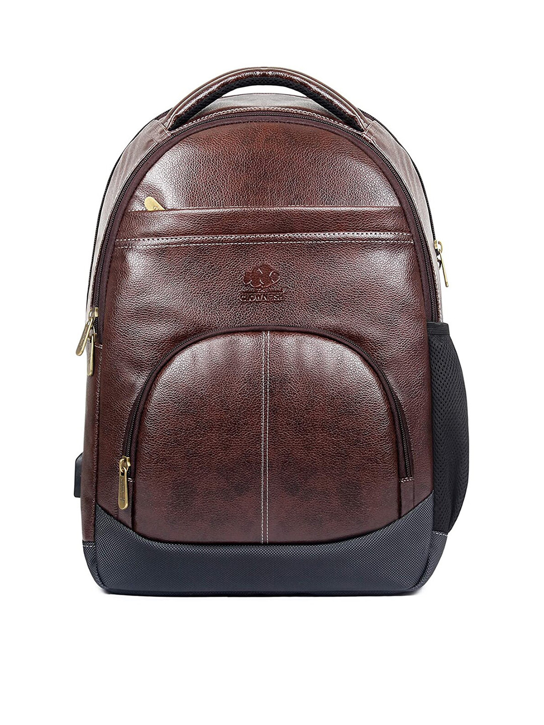 Buy THE CLOWNFISH Unisex Brown & Black Backpack Backpacks for Unisex