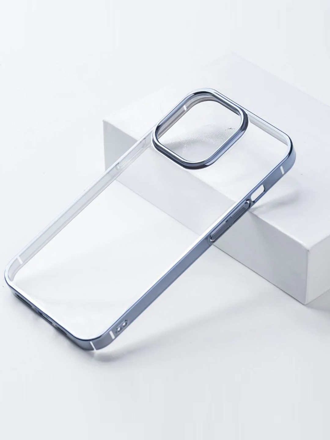 Buy Karwan Transparent & Blue Solid IPhone 11 Phone Back Case Mobile