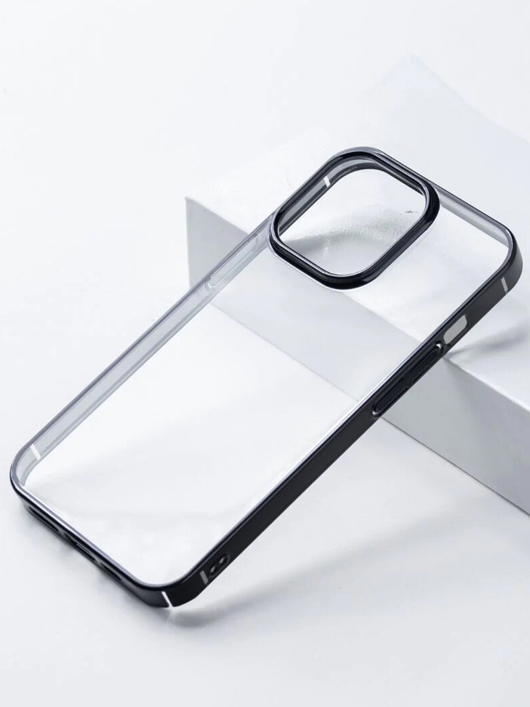 Buy Karwan Black & Transparent Solid Back Cover For Apple Iphone 12 Pro