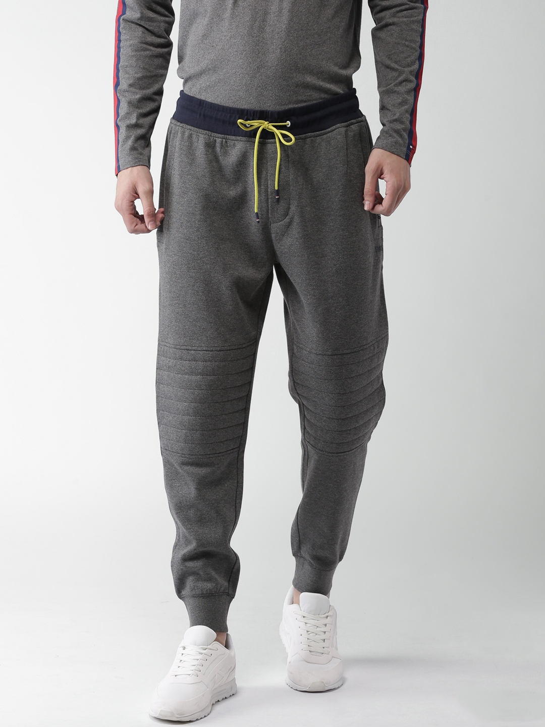 tommy hilfiger grey tape joggers
