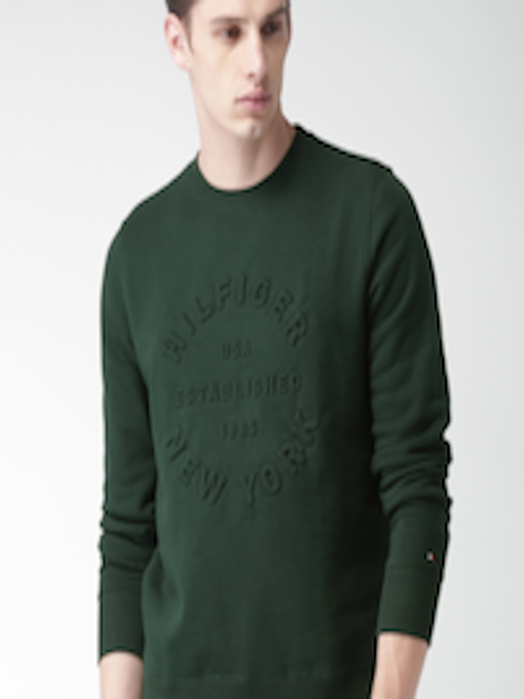 Buy Tommy Hilfiger Men Olive Green Sweatshirt - Sweatshirts for Men ...