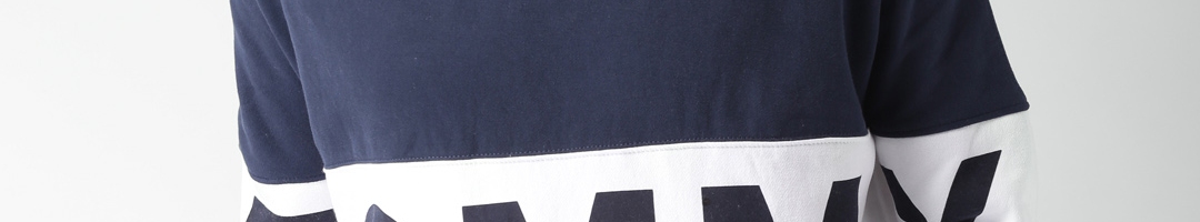 Buy Tommy Hilfiger Men White & Navy Blue Printed Sweatshirt ...