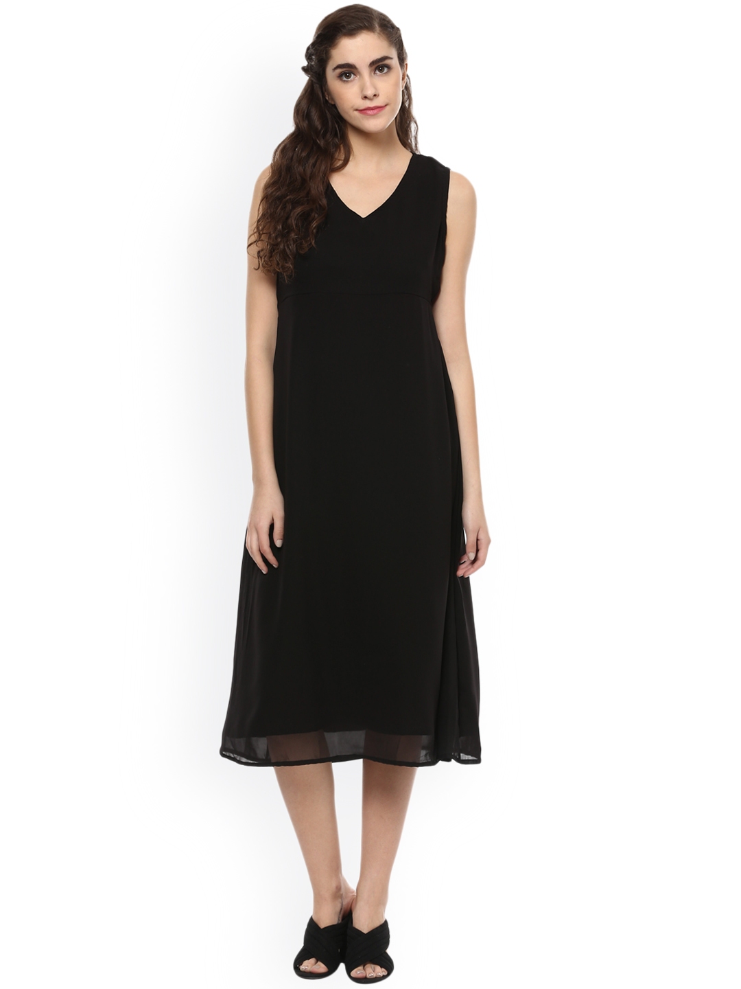 Buy Kira Women Black Solid A Line Dress - Dresses for Women 2086410 ...