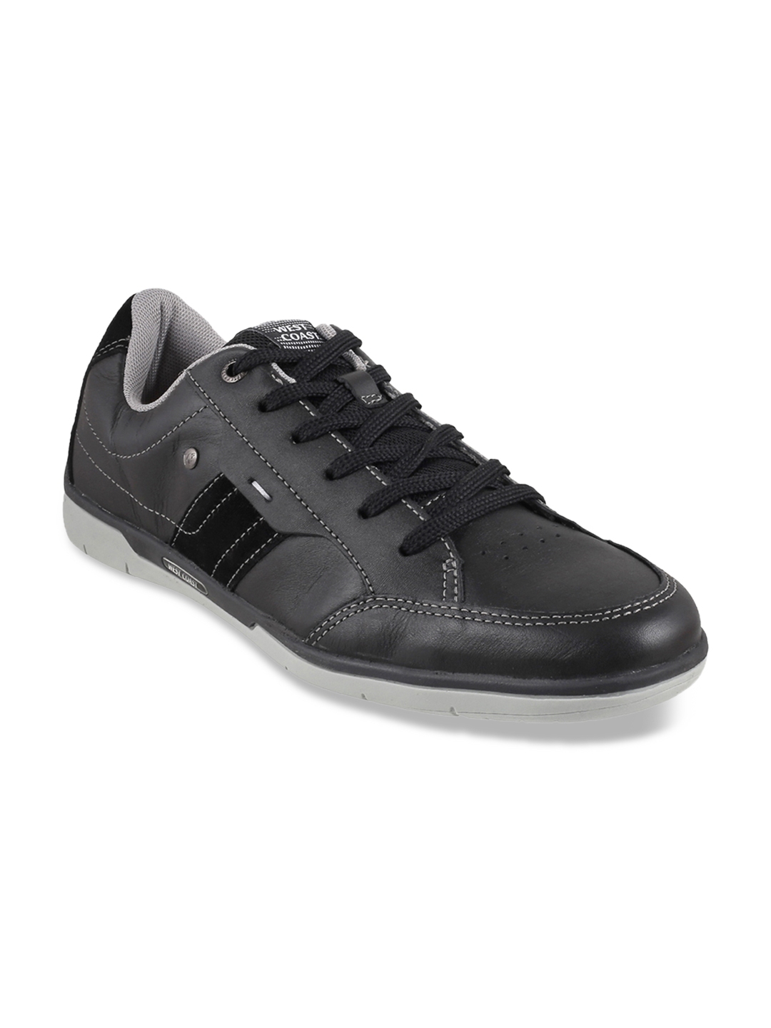 Buy WEST COAST Men Black Leather Sneakers - Casual Shoes for Men ...