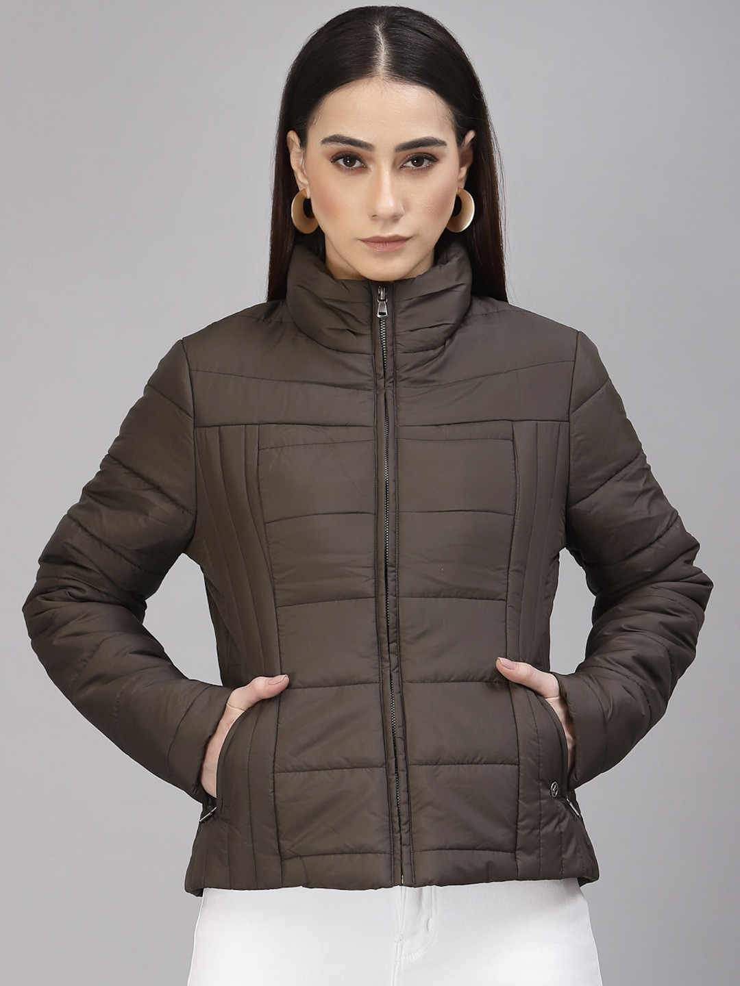 Buy Gipsy Women Olive Green Puffer Jacket Jackets for Women 20872352