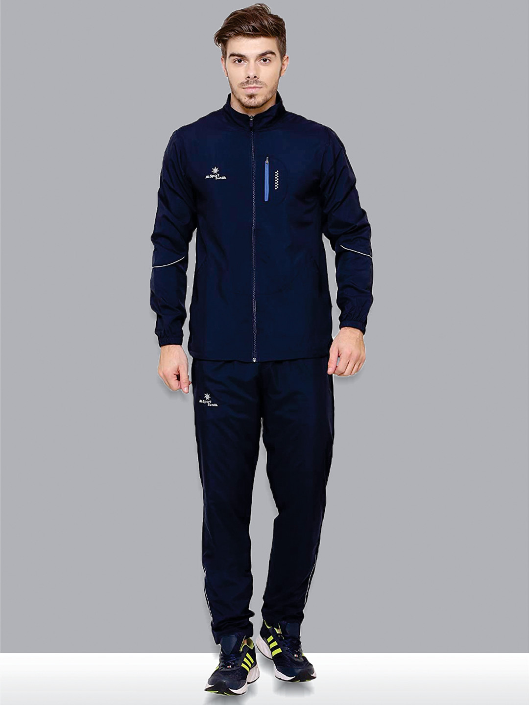 Buy SPORT SUN Men Navy Blue Solid Tracksuits Tracksuits for Men