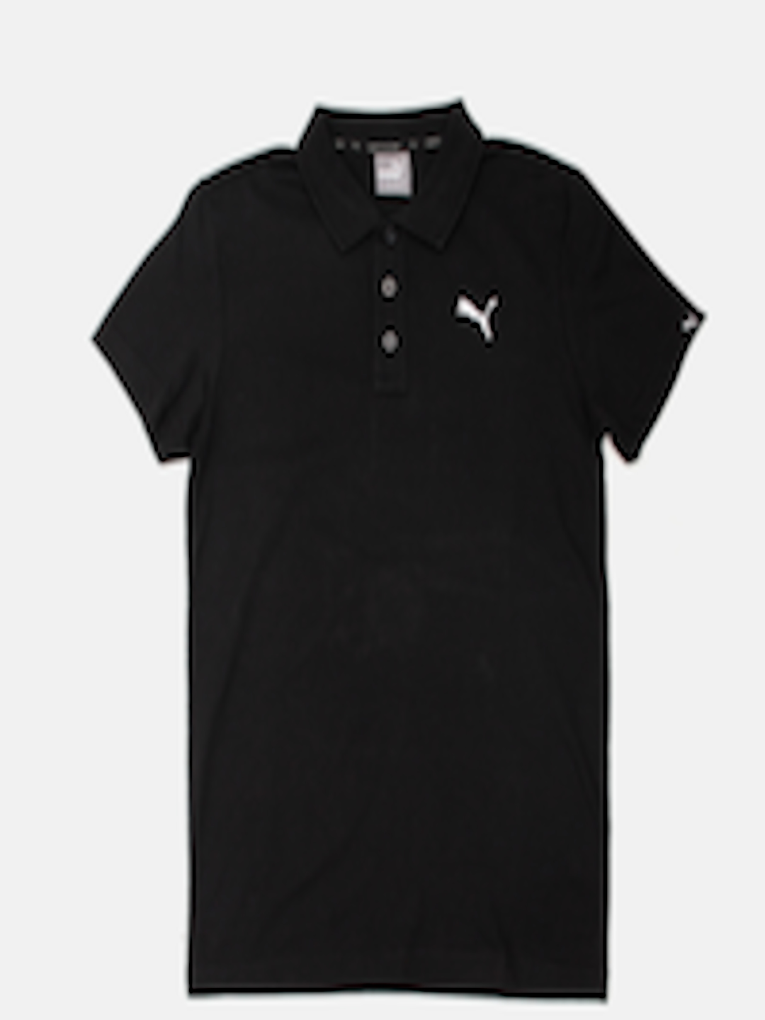 Buy Puma Men Black Solid Polo Collar Pure Cotton T Shirt - Tshirts for ...