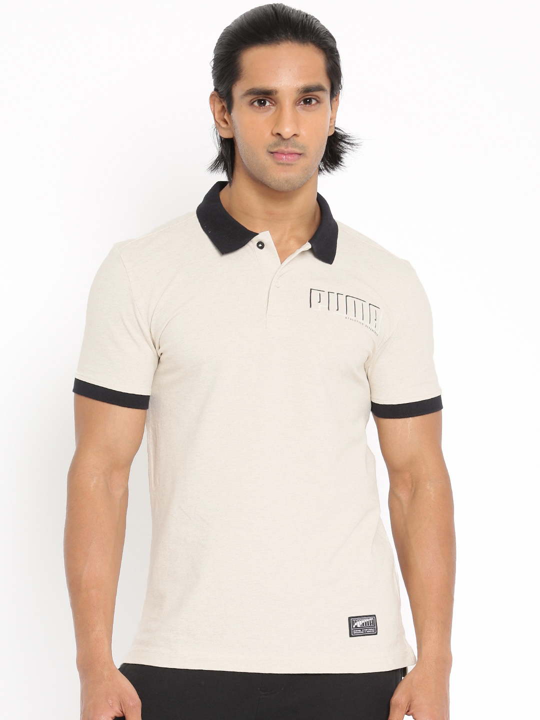 puma white collar tshirt