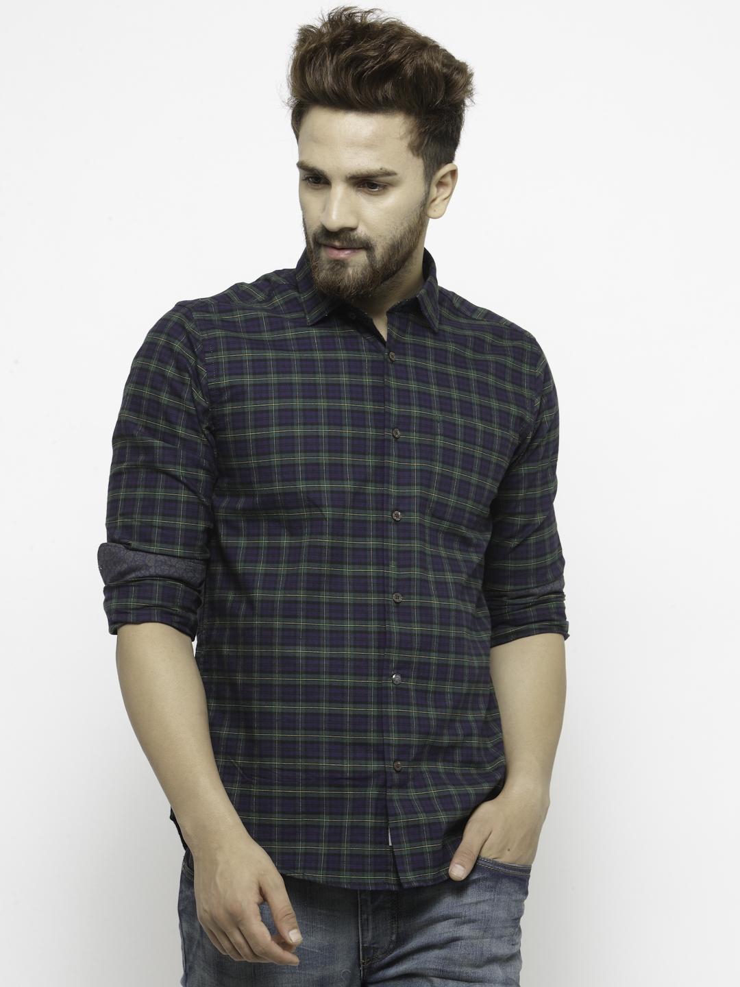 green checked shirt mens uk