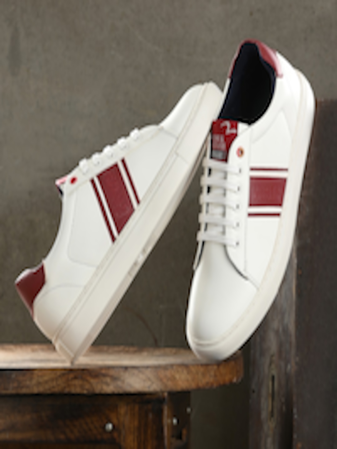 Buy SPYKAR Men Greg White/Red Striped PU Sneakers - Casual Shoes for ...