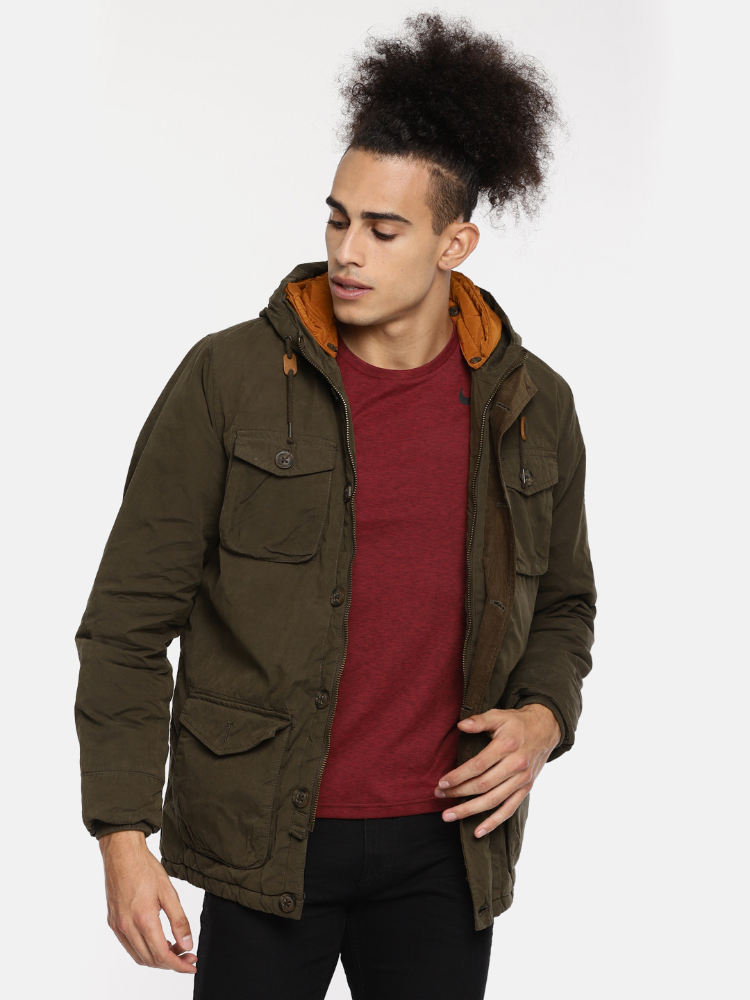 Buy Pepe Jeans Men Olive Green Solid Tailored Jacket Jackets for Men