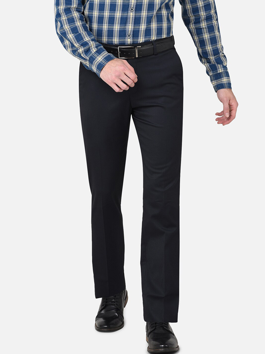 Men's Navy Blue Slim Fit Formal Trousers
