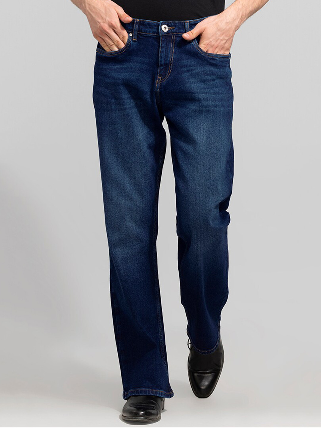 Buy Snitch Men Blue Bootcut Light Fade Mid Rise Stretchable Jeans