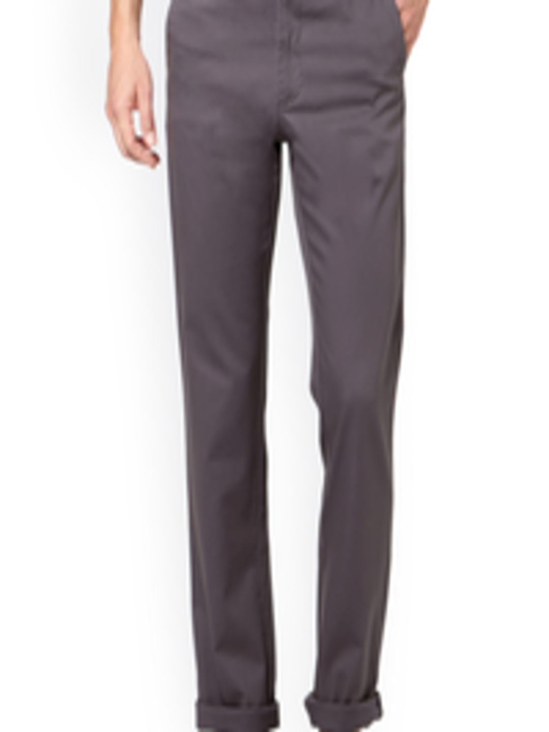 Buy Allen Solly Men Grey Regular Fit Solid Trousers - Trousers for Men ...
