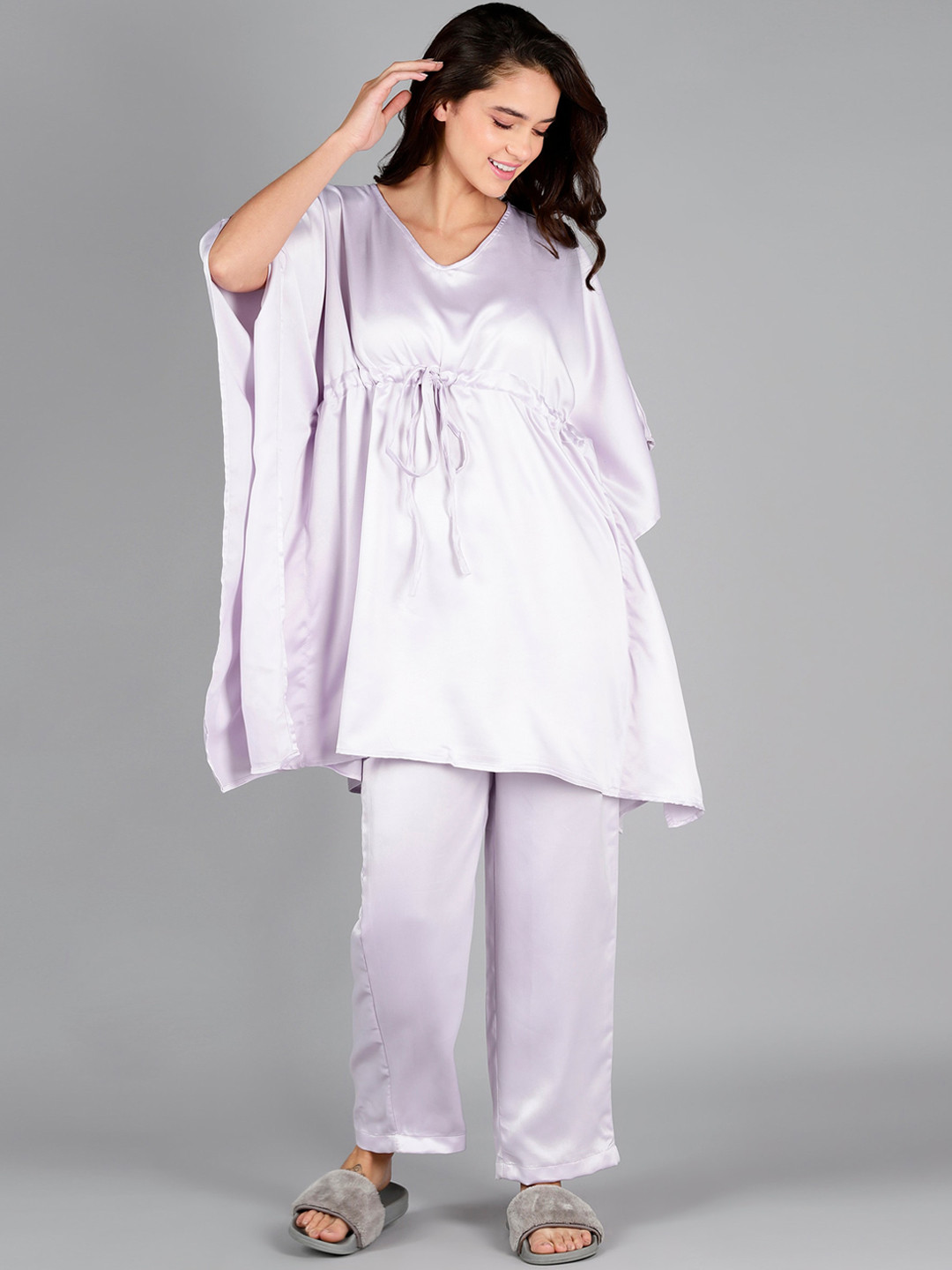 Purple Polka Dots Winter Night Suit