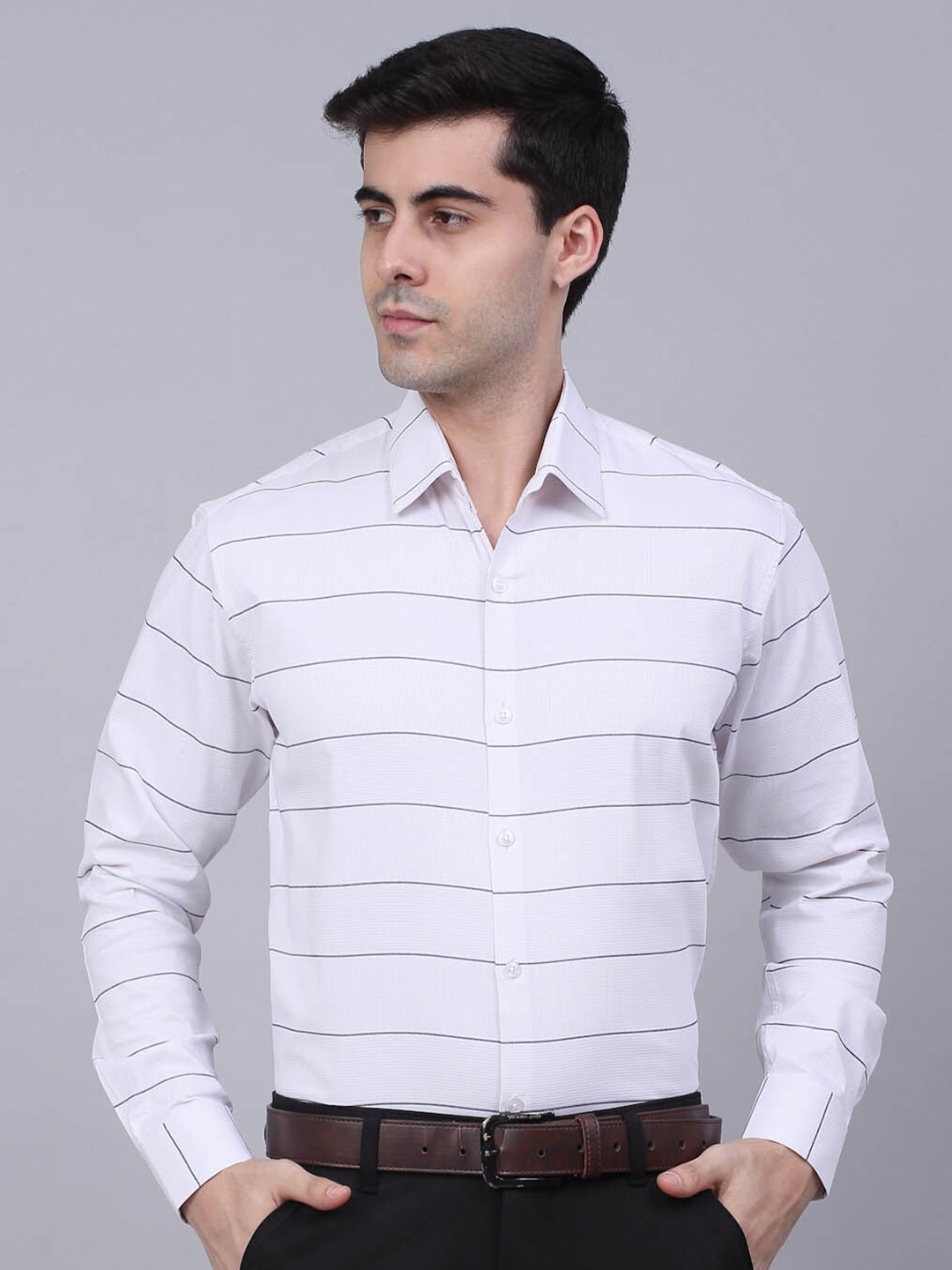 Buy JAINISH Classic Horizontal Striped Formal Shirt - Shirts for Men ...