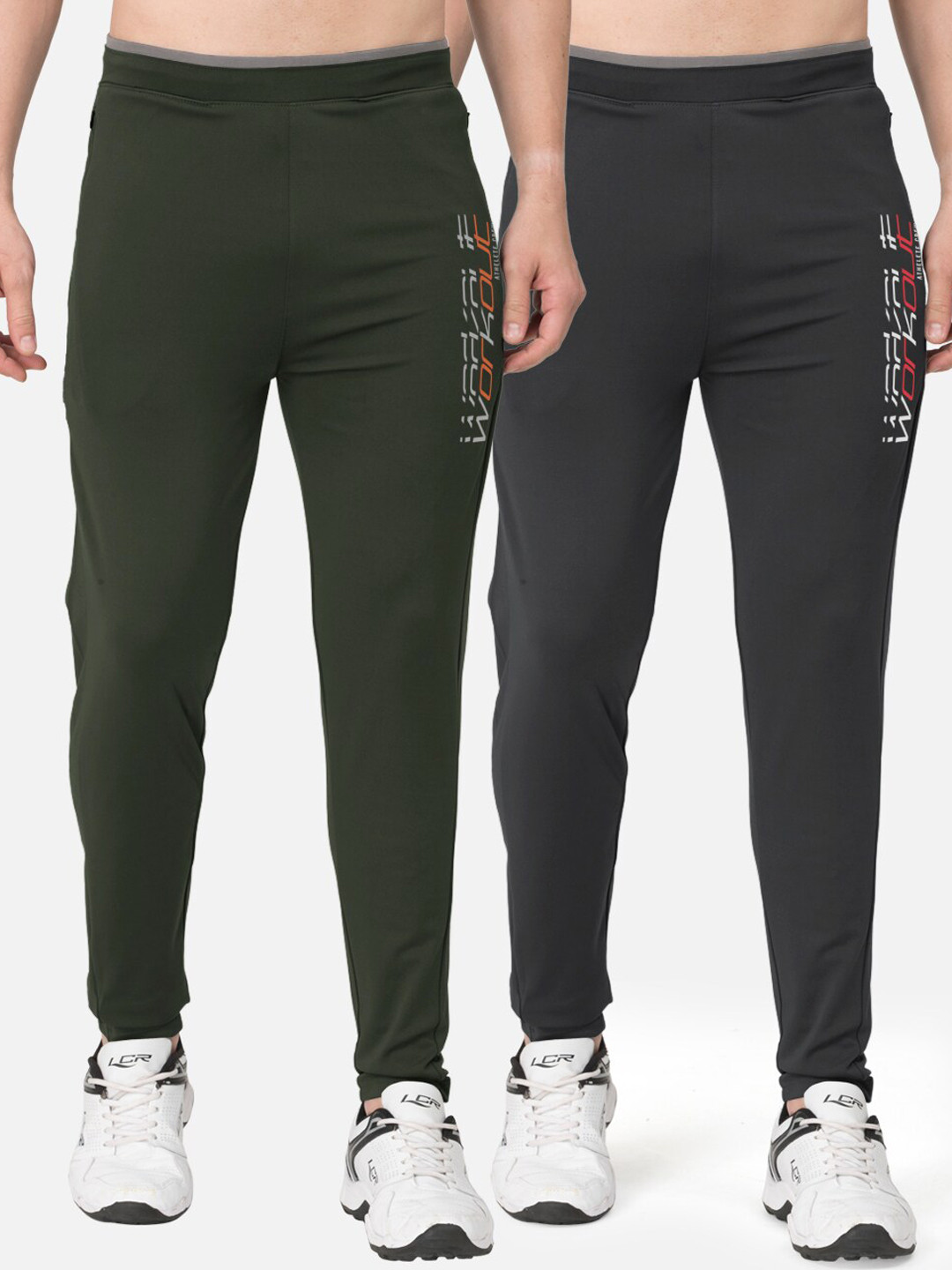 Buy BULLMER Men Pack Of 2 Slim Fit Active Athleisure Track Pants