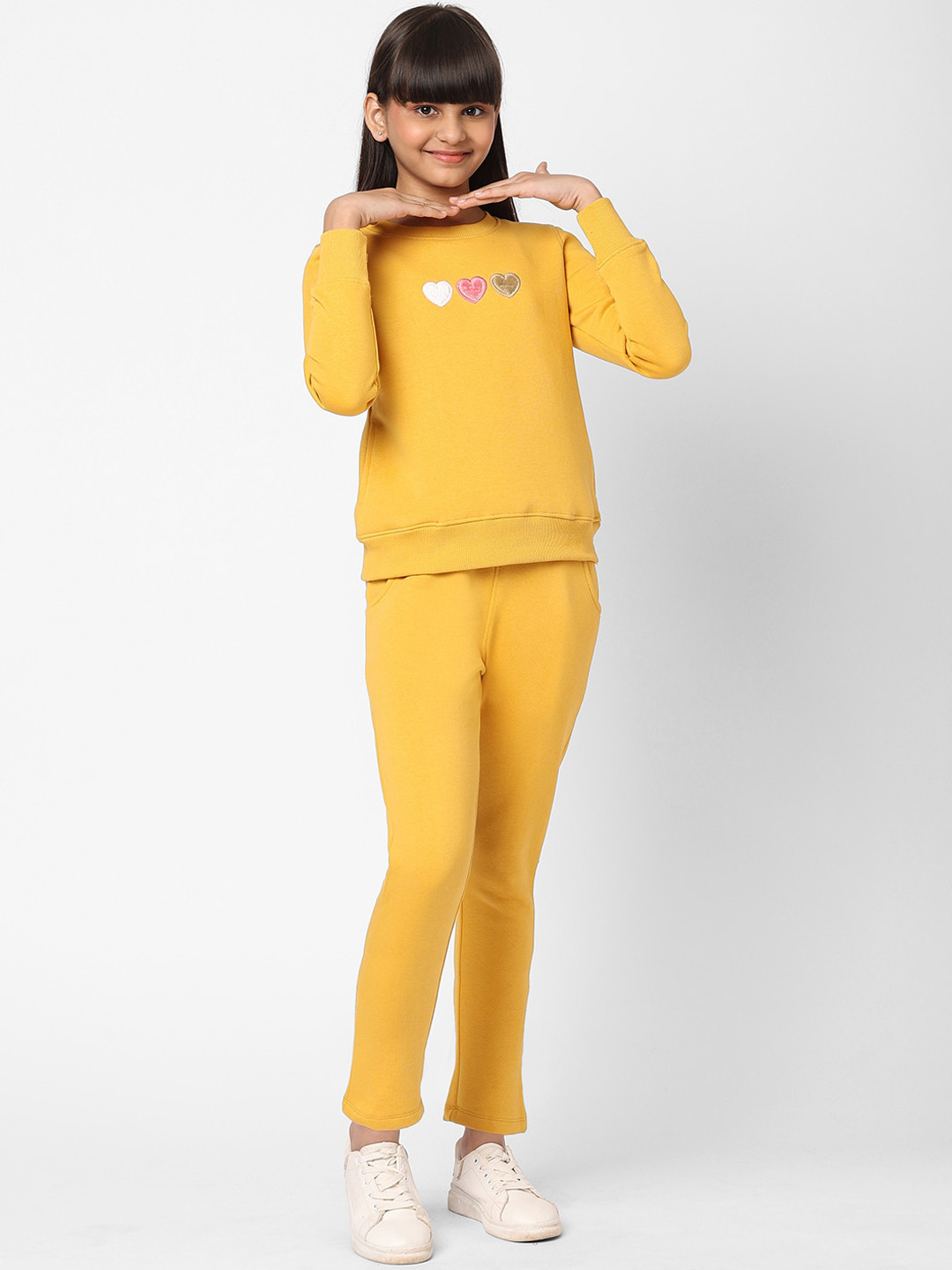 Sweet Love Bunny Yellow Winter Tracksuit for Girls main image 1
