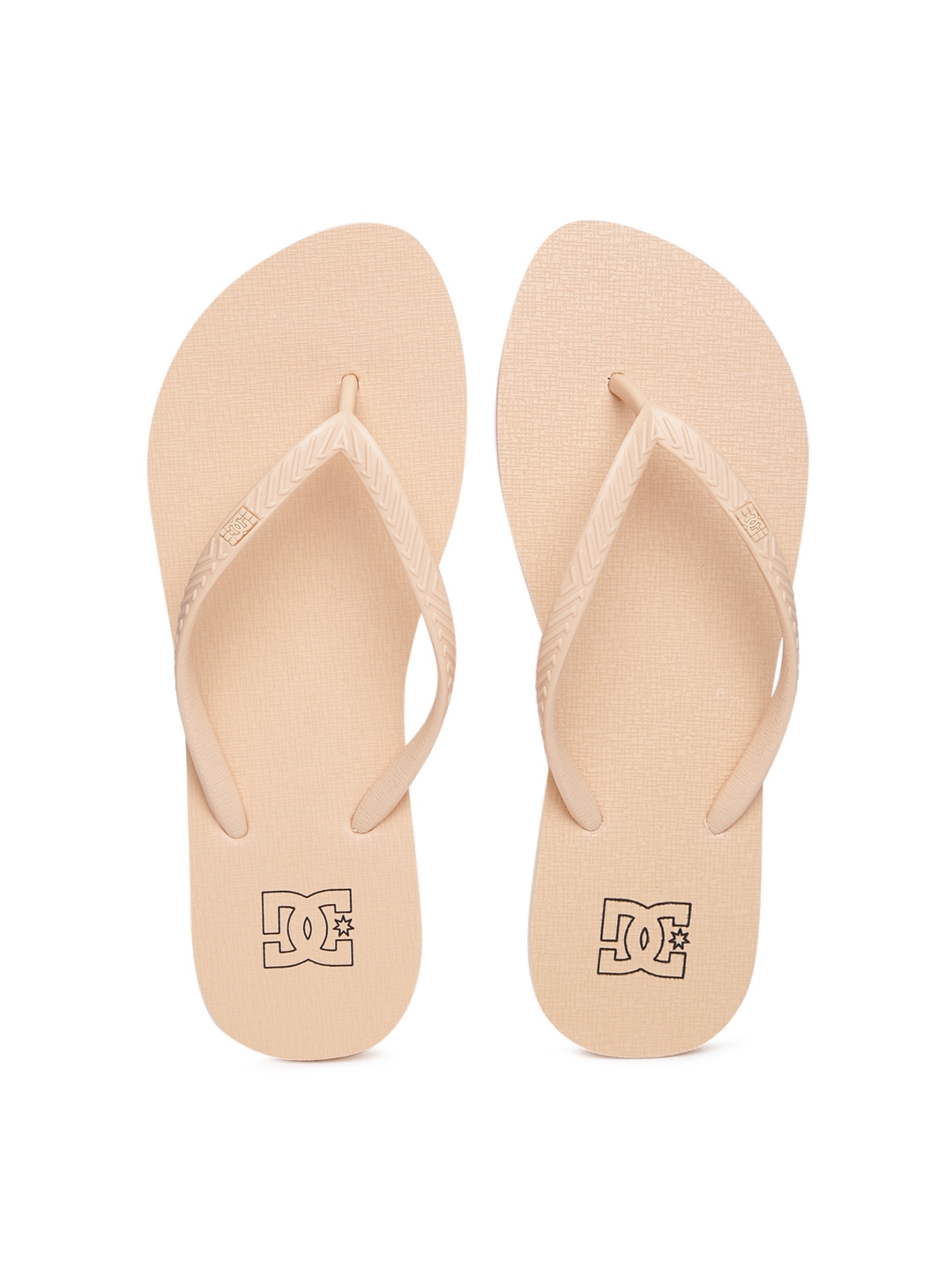 peach flip flops
