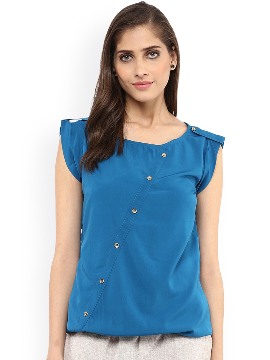 Buy Pannkh Women Blue Solid Top - Tops for Women 2091219 | Myntra