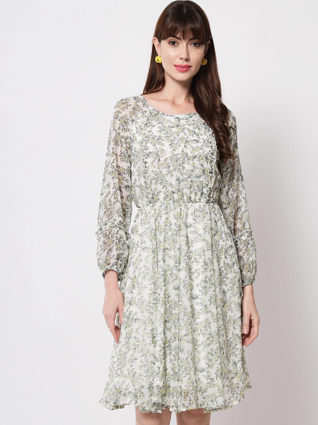7400149 Off-White Floral Dress main image 1